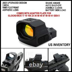2025 Shake Awake Red Dot Optic Sight For Glock 17 19 19x 23 34 40 45 47 49 Gen 5