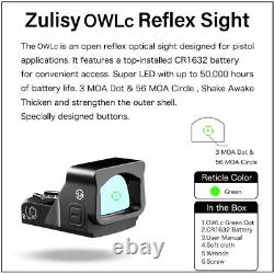 3MOA Green Dot & 56MOA Circle Ring Reticle Sight OWLC for Doctor Cut Glock Plate