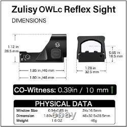 3MOA Green Dot & 56MOA Circle Ring Reticle Sight OWLC for Doctor Cut Glock Plate