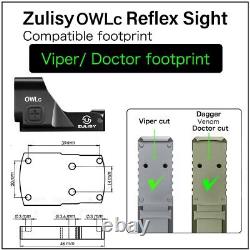 3MOA Green Dot & 56MOA Circle Ring Reticle Sight OWLC for Doctor Cut Glock Plate