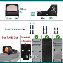 3MOA Shake Awake Red Dot Reflex Sight RMR Cut for Glock PSA Dagger Canik WALTHER