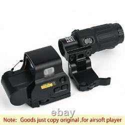 3X G33 Sight Magnifier With Switch to Side QD Mount & 558 Red Green Dot Clone BK