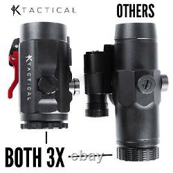 3X Magnifier Flip Optic Quick Release for Red Dot Sights Rifle Rail Mounted Ktac