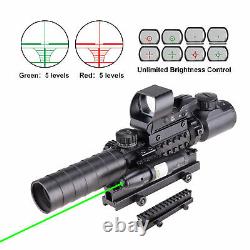 3-9X32 EG Illuminated Rifle Scope HD119 Red & Green Dot Reflex Green Laser Sight