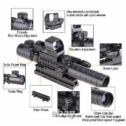 3-9X32 EG Illuminated Rifle Scope HD119 Red & Green Dot Reflex Green Laser Sight