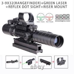 3-9X32 EG Illuminated Rifle Scope HD119 Red & Green Dot Reflex Green Laser Sight