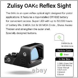 3 MOA Green Dot & 56 MOA Circle Ring Reticle Sight for RMR Cut Tactical Pistol