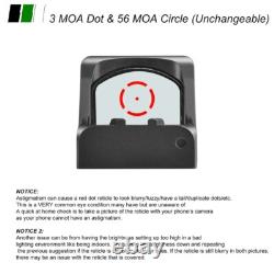 3 MOA Red Dot & 56 MOA Circle Reticle Sight OAKc for RMR Cut Slide Adatper plate