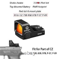 3 MOA Red Dot Reflex Sight Scope OAK & Mount plate for CZ 75B 85B 97B P-07 P-09