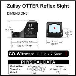 3 MOA Red Dot Reflex Sight ZULISY OTTER for RMSC Cut Glock 48MOS P365XL METE SFX