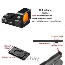 3 MOA Red Dot Sight Holographic Scope & mount plate for Taurus G3 G3C Glock