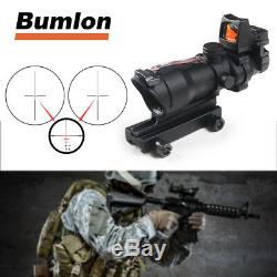 4X32 ACOG Real Red Fiber Scope withRMR Red Dot sight for Hunting Airsoft Rifle