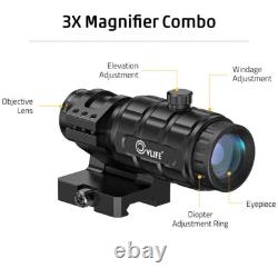 4 Type Reticle Red Dot Sight + 3X Magnifier Scope Combo CVLIFE agleFeather S02
