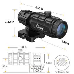 4 Type Reticle Red Dot Sight + 3X Magnifier Scope Combo CVLIFE agleFeather S02