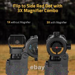 4 Type Reticle Red Dot Sight + 3X Magnifier Scope Combo CVLIFE agleFeather S02