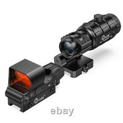 4 Type Reticle Red Dot Sight + 3X Magnifier Scope Combo CVLIFE agleFeather S02