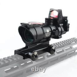 4x32 ACOG Optic Scope Reticle Fiber Red Illuminated Optic Sight With RMR Dot