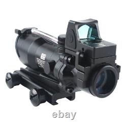 4x32 ACOG Optic Scope Reticle Fiber Red Illuminated Optic Sight With RMR Dot