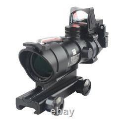 4x32 ACOG Optic Scope Reticle Fiber Red Illuminated Optic Sight With RMR Dot