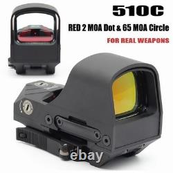 510C Open Reflex Circle Red Dot Sight Solar Power Multi-Reticle(Shake Awake)