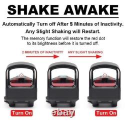 510C Open Reflex Circle Red Dot Sight Solar Power Multi-Reticle(Shake Awake)