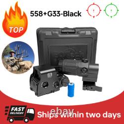 558+G33 Sight Green/Red Dot Holographic Sight Scope + G33 Magnifying Glass Copy