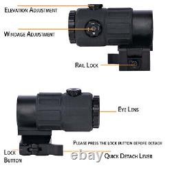 558+G45 Holographic Sight with 5x Magnifier Red Green Dot Holo Clone Full Marking