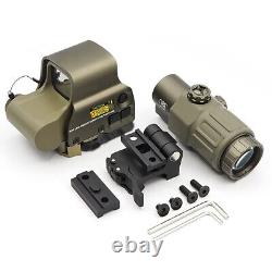 558 Holographic Sights +3X Magnifier Green&red dot Scope Sights Combo(TAN)