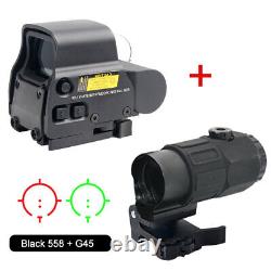 5X Sight Magnifier Holographic Red Green Dot Sight Scope 20mm Mount for Rifle US