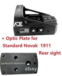 ADE RD3-012 Red Dot Sight + Optic Mount Plate For 1911 Novak Rear Sight Pistol