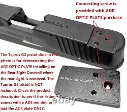 ADE RD3-013 Red Dot + Optic Mount Plate For Taurus PT111 G2, G2C, G3, PT140 tx22