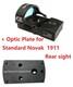 Ade Rd3-013 Red Dot Sight + Optic Mount Plate For 1911 Novak Rear Sight Pistol