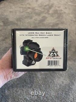 AT3 LEOS Red Dot Sight with Integrated GREEN Laser Sight & Riser. NEW IN BOX