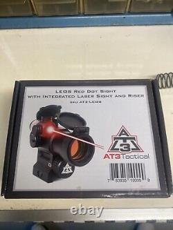 AT3 LEOS Red Dot Sight with Integrated Laser & Riser 2 MOA Red Dot Scope