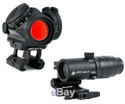 AT3 Tactical 4x Magnified Red Dot Kit RD-50 Red Dot Sight with 4xRDM Magnifier