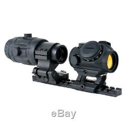 AT3 Tactical Magnified Red Dot Kit RD-50 Red Dot Sight with RRDM 3x Magnifier