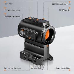 AZV 3MOA Compact Red Dot Optics Shake-Awake Solar Failsafe Aluminum Sight