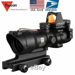 Acog 4x32 Red Fiber Source Real Fiber Scope with RMR Micro Red Dot Sight Black