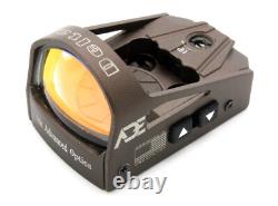 Ade Delta FDE Mini Red Dot Sight for Handguns with Hex Dragonfly Footprint