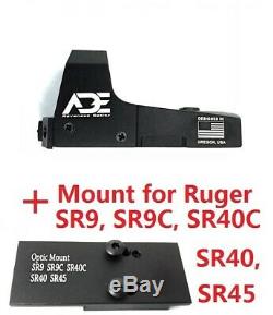Ade RD3-006B GREEN Dot Sight for RUGER SR9, SR9C, SR40C, SR40, SR45 pistols red