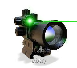 Aimpro ALFA Tactical Red Dot Reflex Sight with Built-in Visible Green Gun Laser