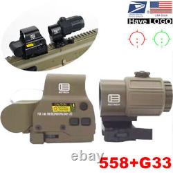 Airsoft HHS Holographic 558 Sight Red Green Dot Hunting Scope with G33 Magnifier