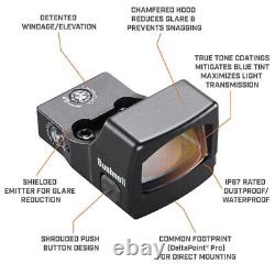 Bushnell RXS250 Reflex Sight, Compact, Black, 4 MOA Dot RMSc + Picatinny Mount