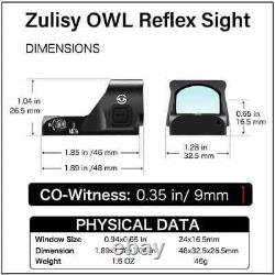 EDC 3 MOA Red Dot Sight Optic Tele scope OWL for S&W M&P M2.0 SD9 SD40 Dovetail