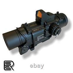 ELCAN SpectorDR 1X/4X Scope Red Dot Illuminated Sight + RMR Metal Airsoft BLK