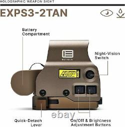 EOTech EXPS3 Red Dot Sight, Tan with 2-Dot Reticle EXPS3-2TAN