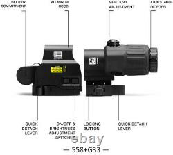 EXPS 558 Red Green Dot+3X G33 Sight Magnifier With Switch to Side QD Mount Clone