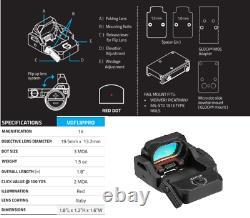 Folding Flip Up Red Dot Sight FlipDot Pro Reflex Optic Sight RMR For MOS Glock