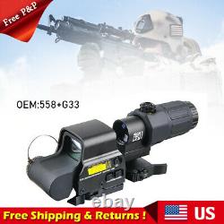 G33 3X Sight Magnifier With Switch to Side QD Mount + 558 Red Green Dot Clone