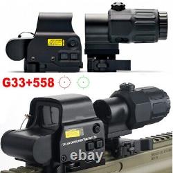 G33 3X Sight Magnifier with Switch Side QD Mount + 558 Red/Green Dot Sight Scope